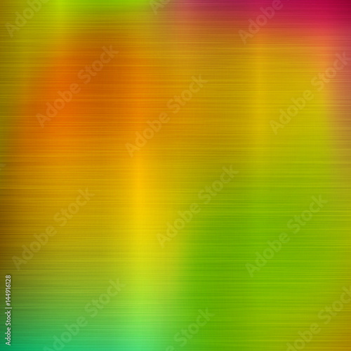 Metal abstract green and orange colorful gradient technology background with polished, brushed texture, chrome, silver, steel, aluminum for design concepts, prints, wallpapers. Vector illustration.