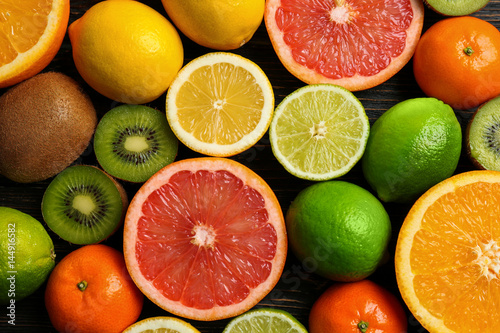Fototapeta Naklejka Na Ścianę i Meble -  Fresh tropical fruits background