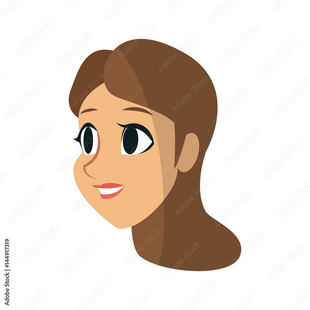 young woman face cartoon icon over white background. colorful design. vector illustration young woman face cartoon icon over white background. colorful design. vector illustration