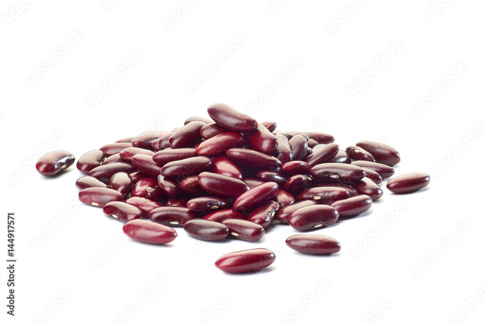 Heap of raw red beans on white Heap of raw red beans on white