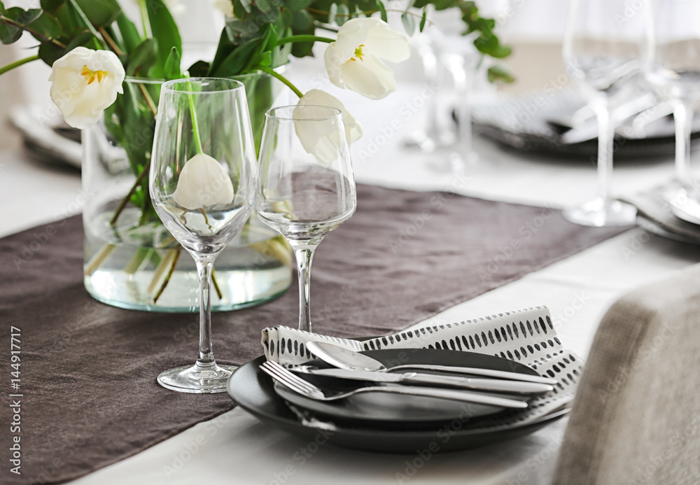 Beautiful festive table setting Beautiful festive table setting