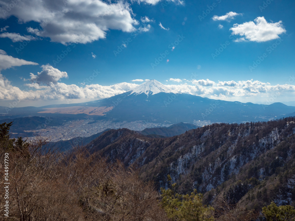 三つ峠山から見た富士山