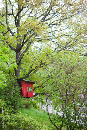 Red tree house