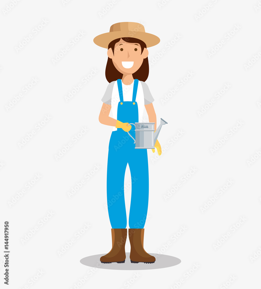 woman gardener avatar character icon vector illustration design