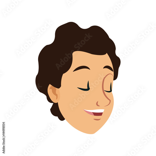 man face cartoon icon over white background. colorful design. vector illustration