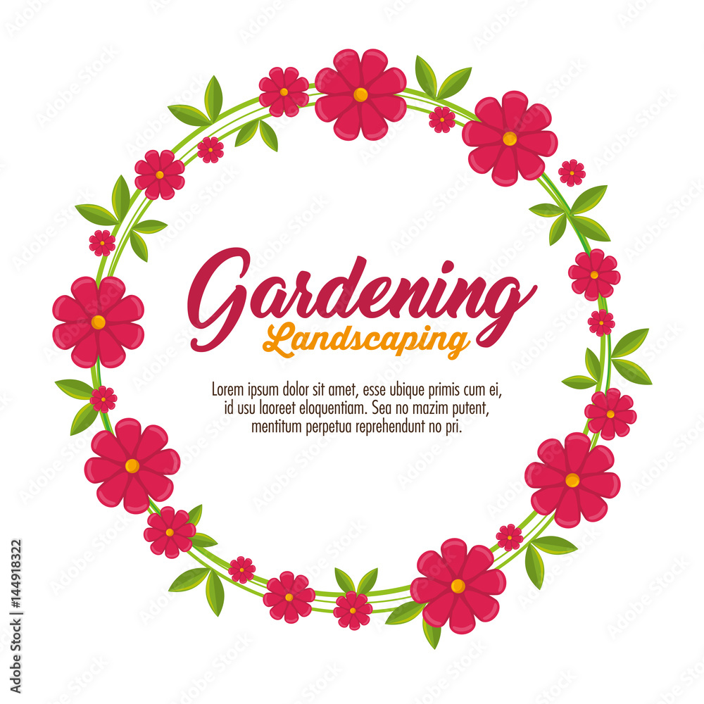 gardening landscaping decorative frame vector illustration design
