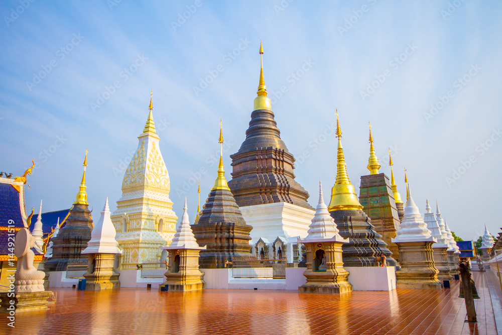 Naklejka premium Wat Bandensali Si Mueang Kaen temple in Mae Tang District Chiang Mai in Northern Thailand. It's one of the most famous temple in Chiang Mai Province.