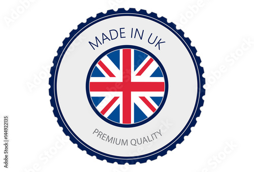 Made in UK Seal, United Kingdom Flag (Vector Art)