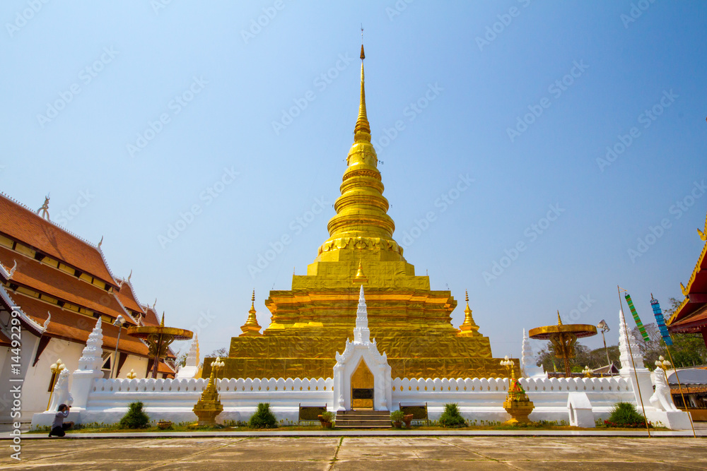 Fototapeta premium Wat Phrathatchaehaeng Temple in Nan Province Northern Thailand. A famous temple in Thailand.