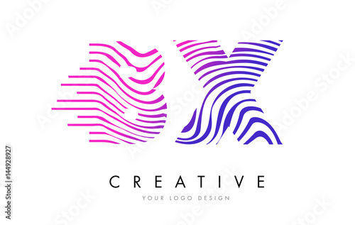 Wallpaper Mural BX B X Zebra Lines Letter Logo Design with Magenta Colors Torontodigital.ca
