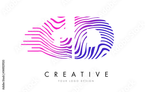 Wallpaper Mural GD G D Zebra Lines Letter Logo Design with Magenta Colors Torontodigital.ca