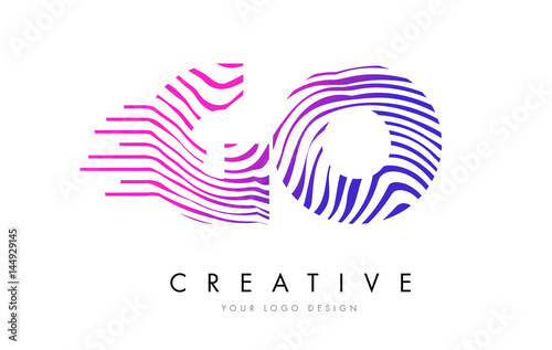 Wallpaper Mural GO G O Zebra Lines Letter Logo Design with Magenta Colors Torontodigital.ca