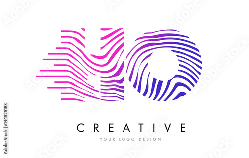 Wallpaper Mural HO H O Zebra Lines Letter Logo Design with Magenta Colors Torontodigital.ca