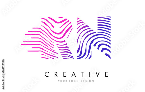Wallpaper Mural RN R N Zebra Lines Letter Logo Design with Magenta Colors Torontodigital.ca