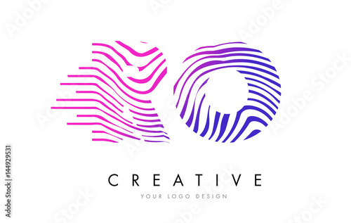 Wallpaper Mural RO R O Zebra Lines Letter Logo Design with Magenta Colors Torontodigital.ca