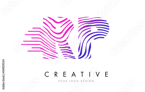 Wallpaper Mural RP R P Zebra Lines Letter Logo Design with Magenta Colors Torontodigital.ca