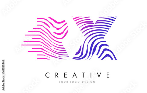 Wallpaper Mural RX R X Zebra Lines Letter Logo Design with Magenta Colors Torontodigital.ca