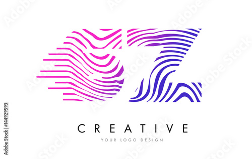 Wallpaper Mural SZ S Z Zebra Lines Letter Logo Design with Magenta Colors Torontodigital.ca