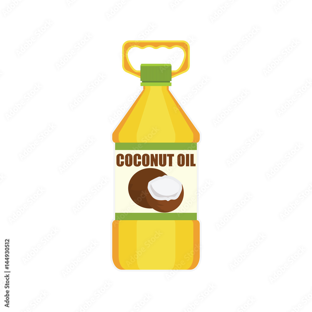 coconut fruit and coconut oil concept. vector illustration coconut fruit and coconut oil concept. vector illustration