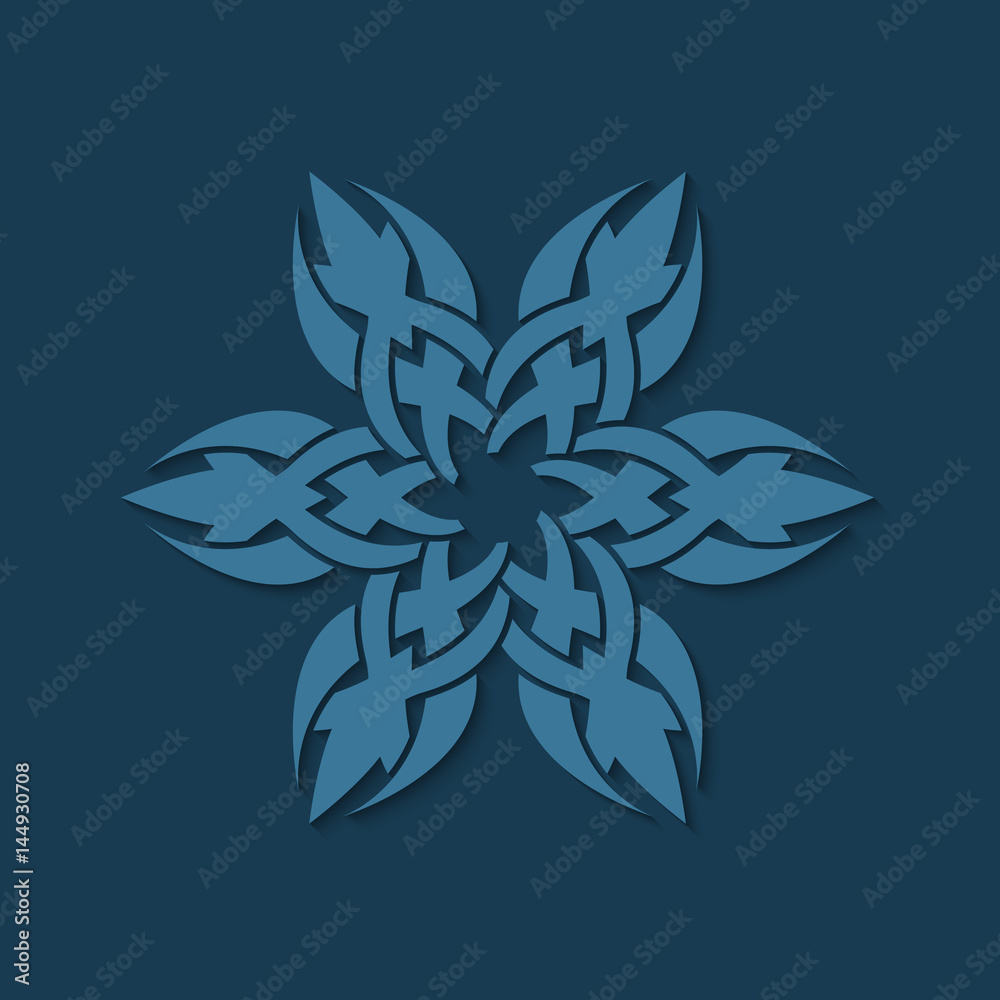 Abstract decorative element for your design. Blue flower.
