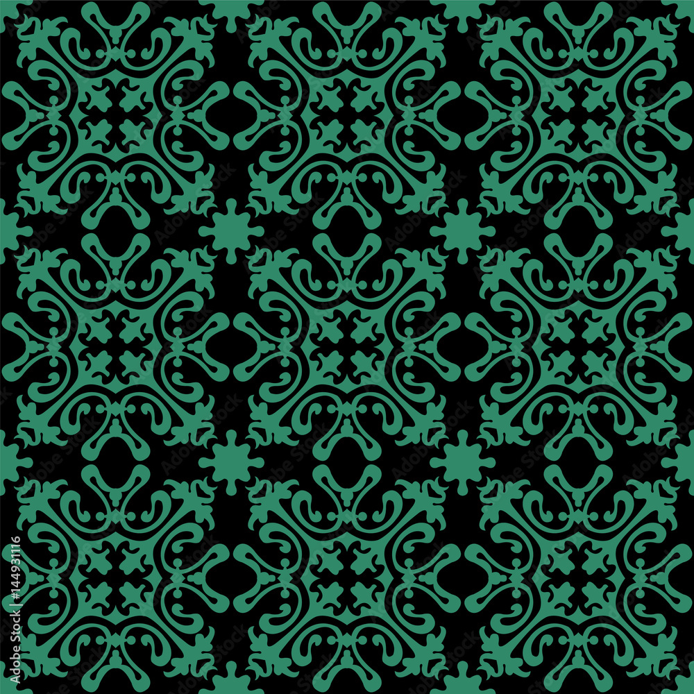 Antique seamless green background geometry kaleidoscope