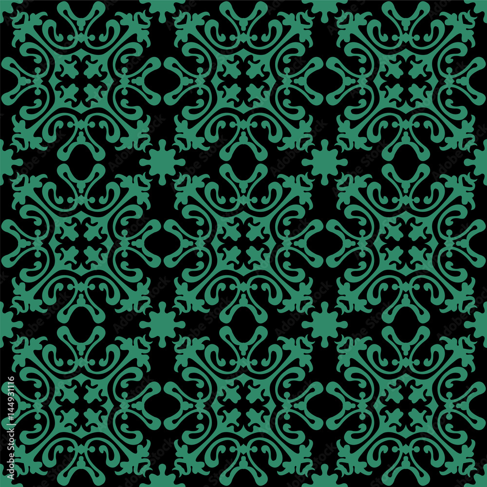 Antique seamless green background geometry kaleidoscope Antique seamless green background geometry kaleidoscope