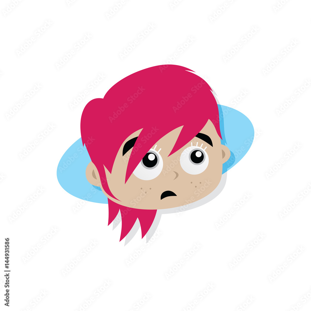 Adorable and amazing woman cartoon superhero head in classic expression Adorable and amazing woman cartoon superhero head in classic expression