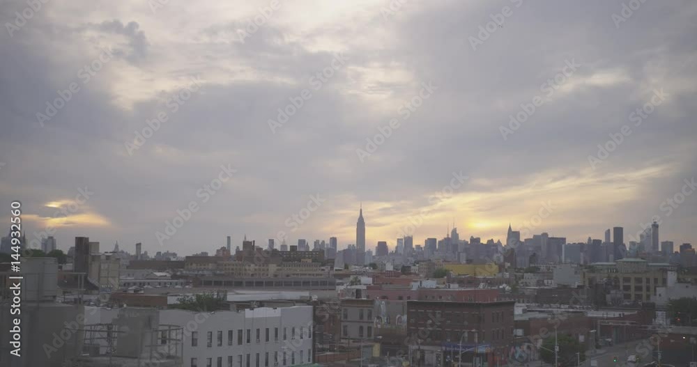 slow motion shot of the Manhattan skyline in Brooklyn, New York. slow motion shot of the Manhattan skyline in Brooklyn, New York.