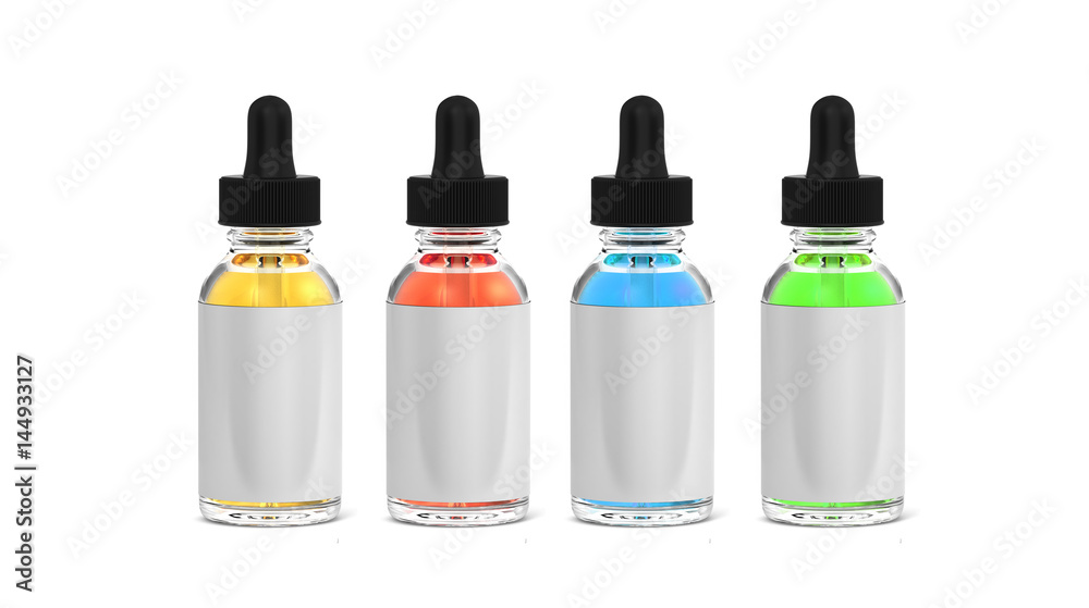 Dropper Bottle Set Colorful on a White. 3d render illustration ready for your design. Dropper Bottle Set Colorful on a White. 3d render illustration ready for your design.
