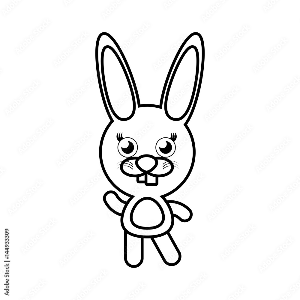 cartoon bunny animal outline vector illustration eps 10