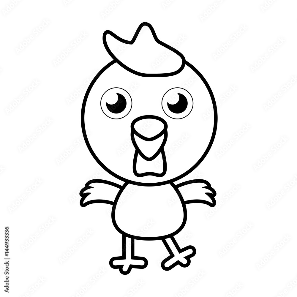 Obraz premium cartoon chicken animal outline vector illustration eps 10