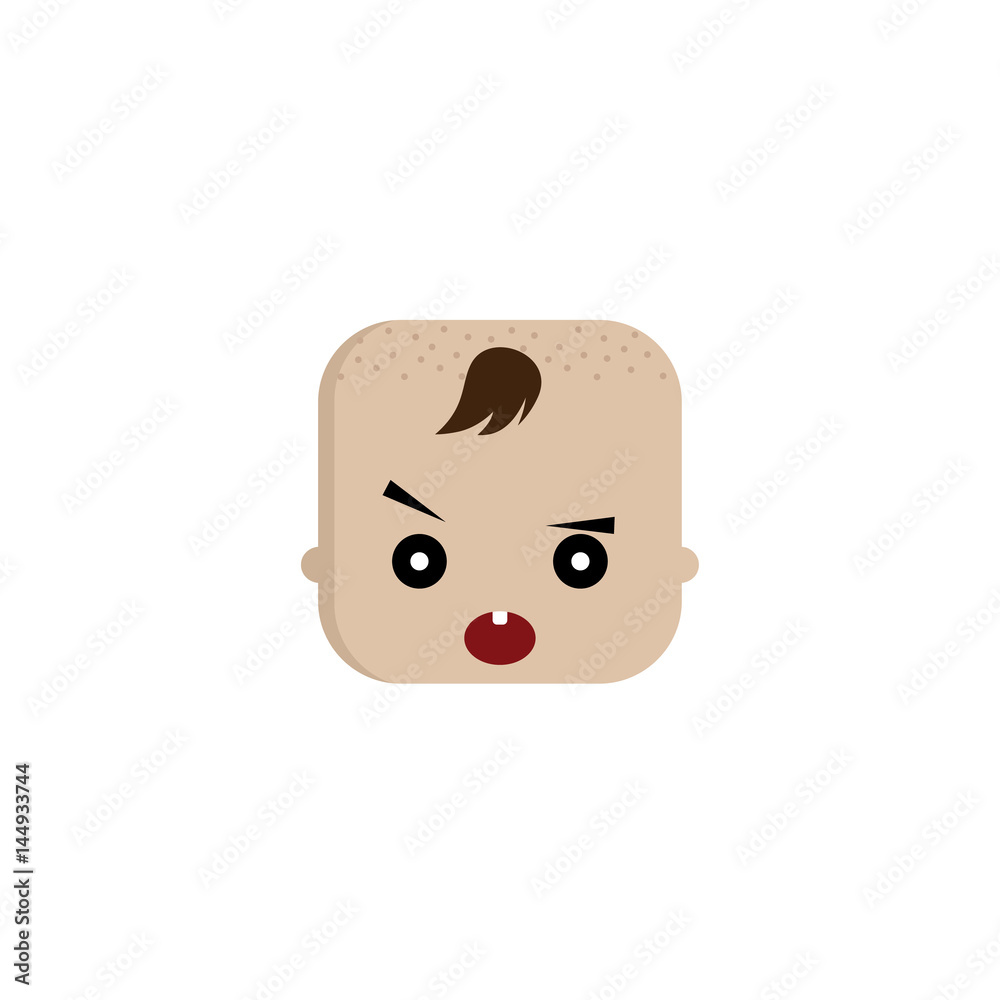 Fototapeta premium square shape funny expression cartoon head