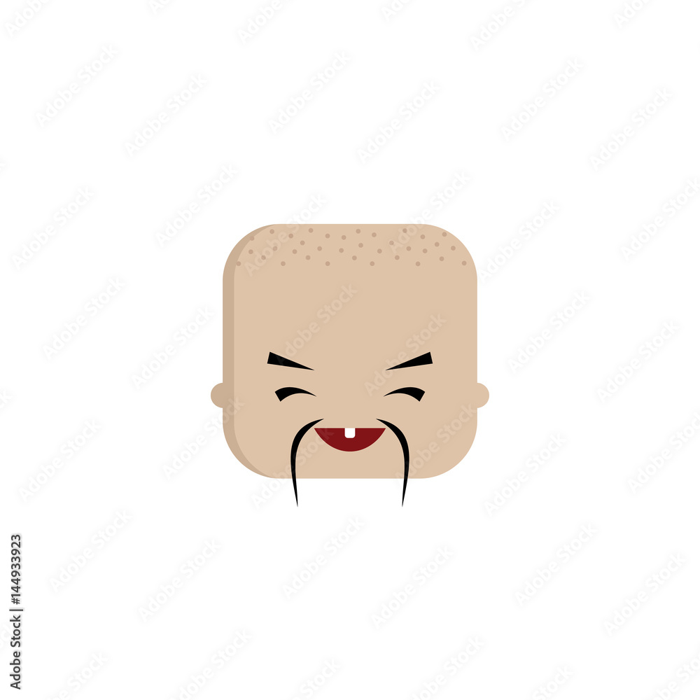 Fototapeta premium square shape funny expression cartoon head