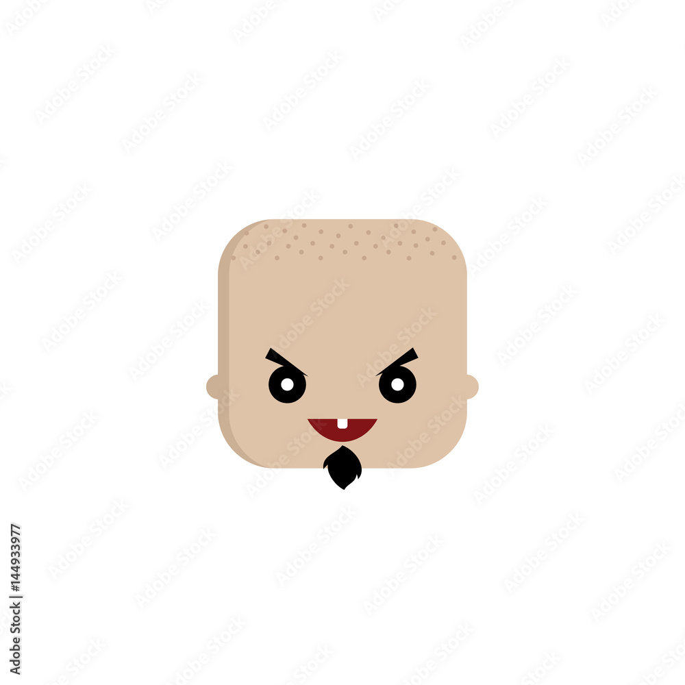 Fototapeta premium square shape funny expression cartoon head