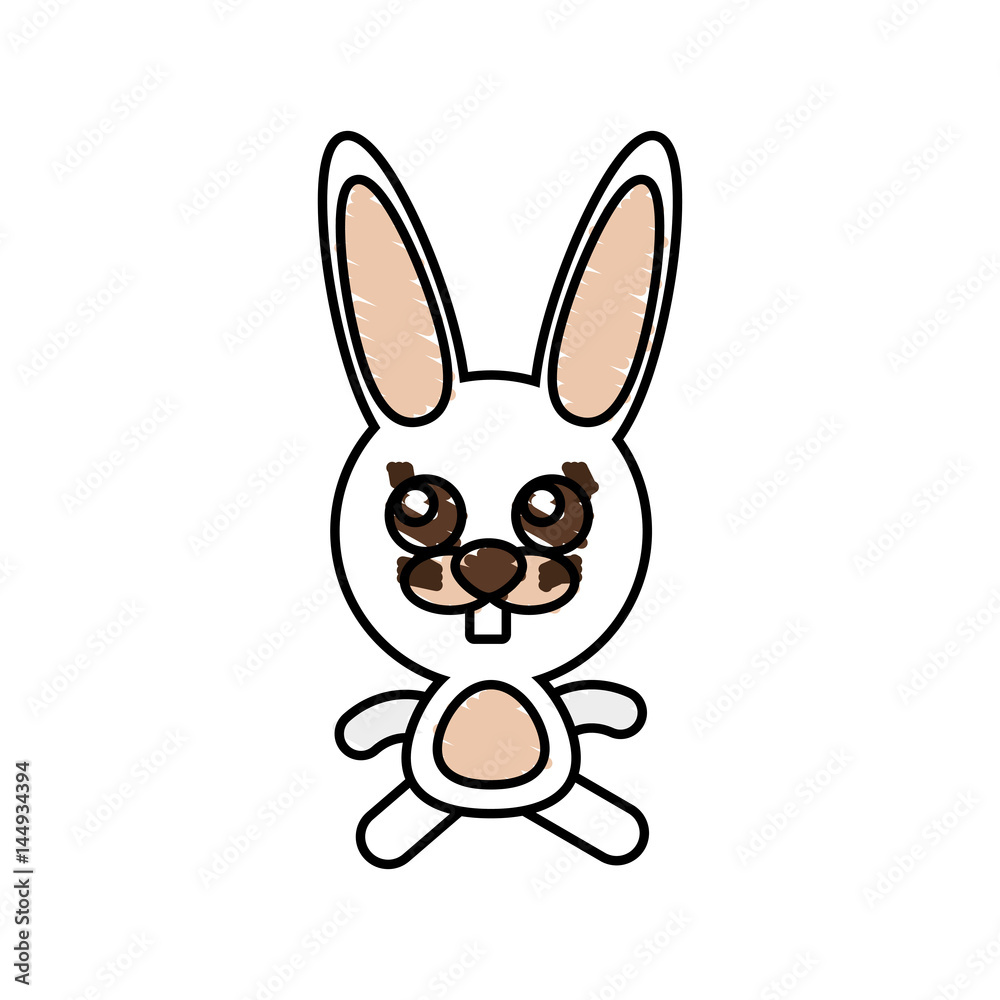 drawing rabbit animal character vector illustration eps 10