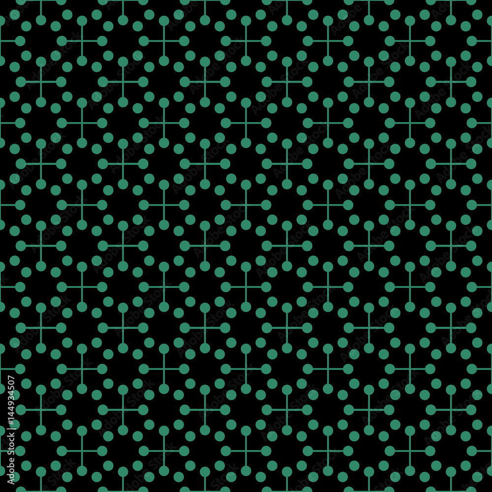 Antique seamless green background round dot circle cross line Antique seamless green background round dot circle cross line