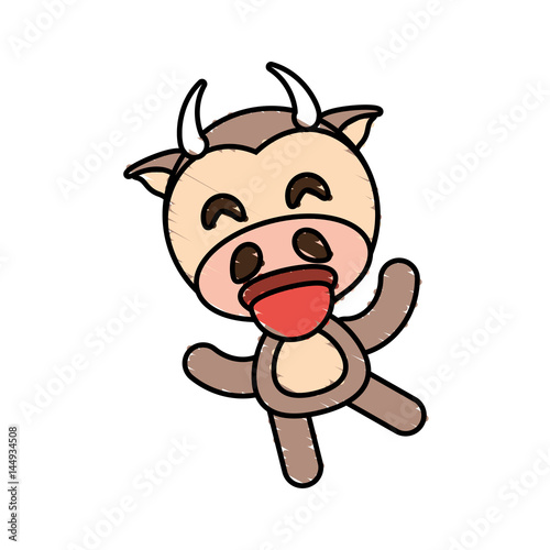 drawing cow animal character vector illustration eps 10