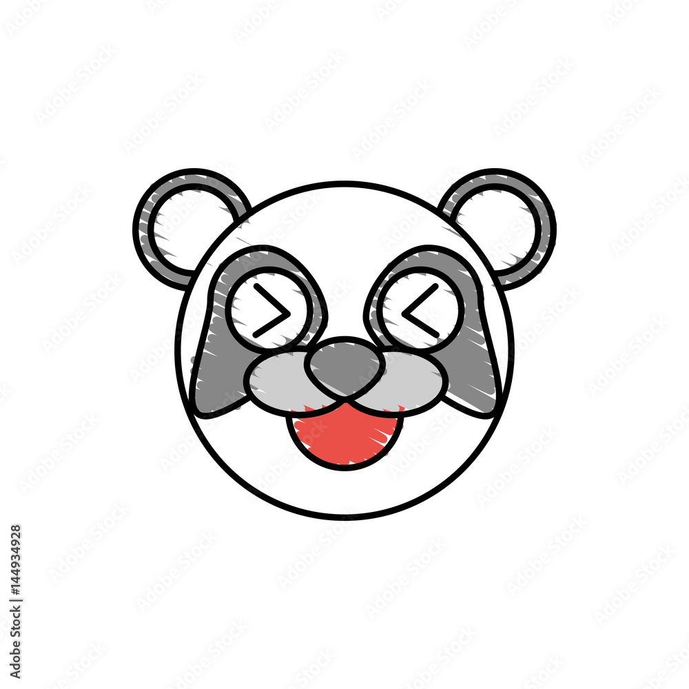 cute panda drawing animal vector illustration eps 10