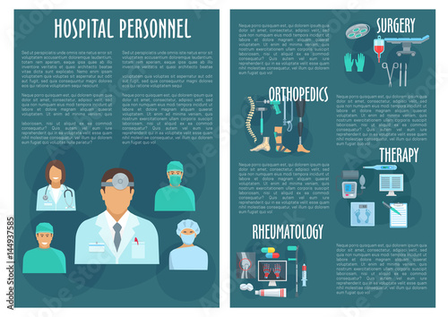 Hospital personnel medical doctors vector poster