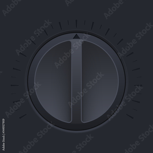 Round knob switch. Black button