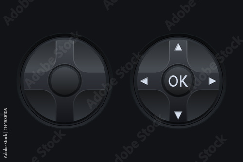 Black round knob switch