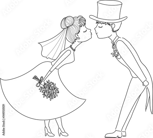 wedding kiss groom and bride