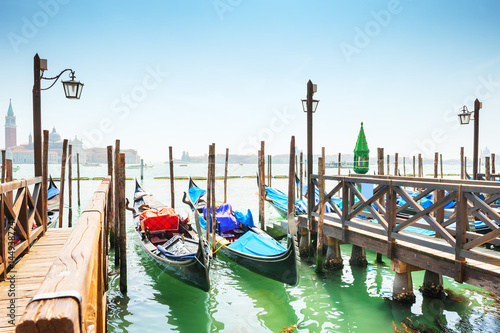 Gondolas on Grand canal in Venice, Italy. © smallredgirl