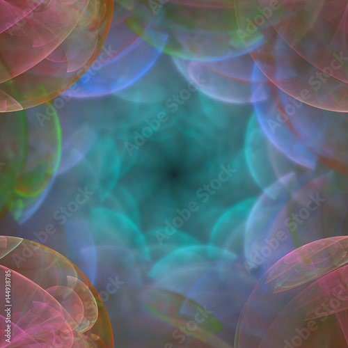 Abstract blurred cloudy iridescent background - 3d rendered fractal illustration