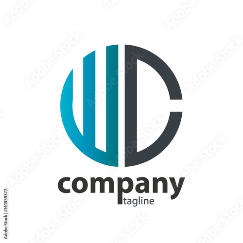 Initial Letter WC With Linked Circle Logo