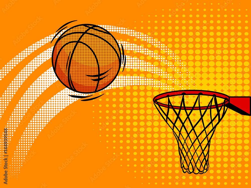 Fototapeta Basket ball pop art style vector illustration