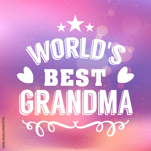 Best grandma handwritten in white