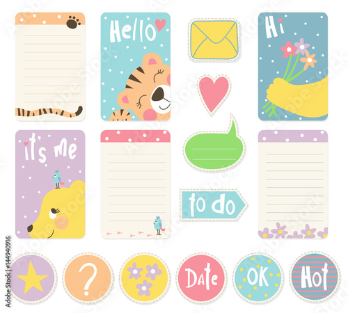 Cute planner, cards and notebook design