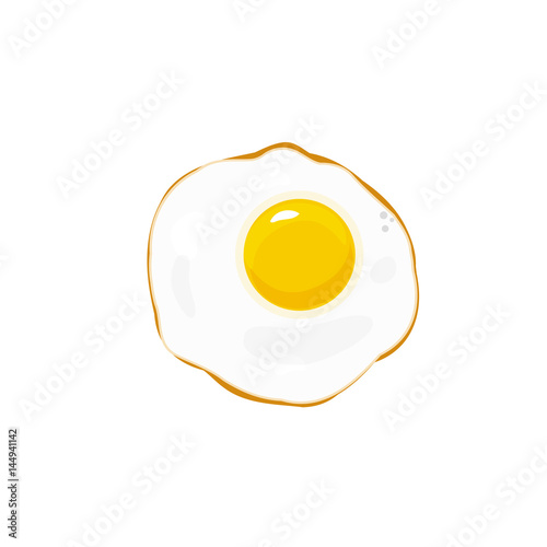 Egg fried vector icon isolated on white background, flat style scrambled egg, omelet