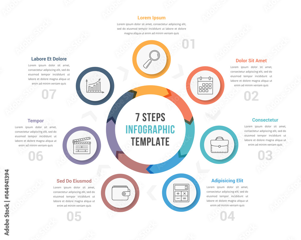 Circle Diagram with Seven Steps Circle Diagram with Seven Steps